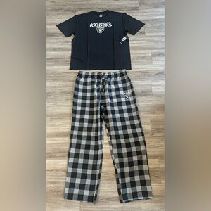 Las Vegas Raiders Black & Gray Plaid Lounge Pants